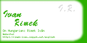ivan rimek business card